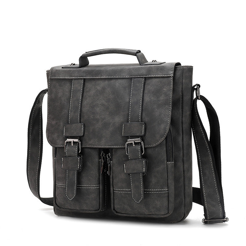Men's Retro Crazy Horse Leather Big Men's Shoulder Bags