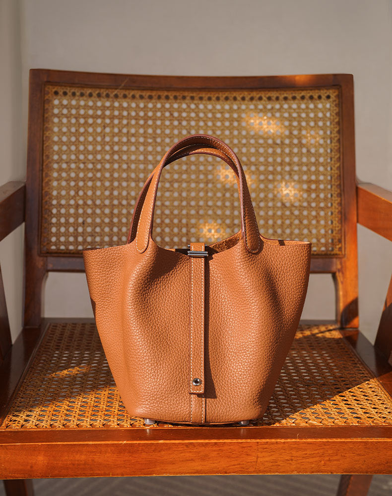 Layer Cowhide Soft Genuine Leather Vegetable Basket Crossbody Bags