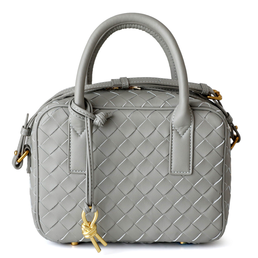 Women's Box Handmade Genuine Leather Hand-woven Commuter Small Square Bags