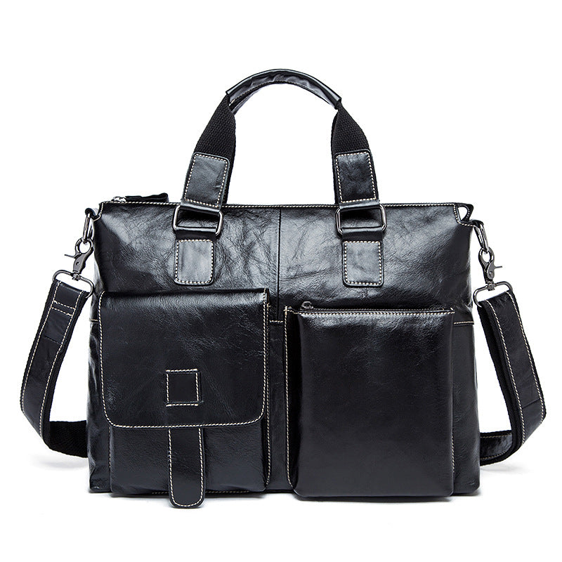 Men's Leather Business Retro Large Capacity Men's Briefcases