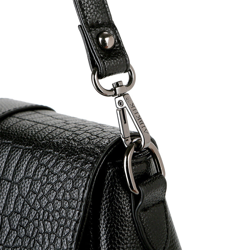 Women's Fashion Mom Crocodile Pattern Soft Leather Crossbody Bags