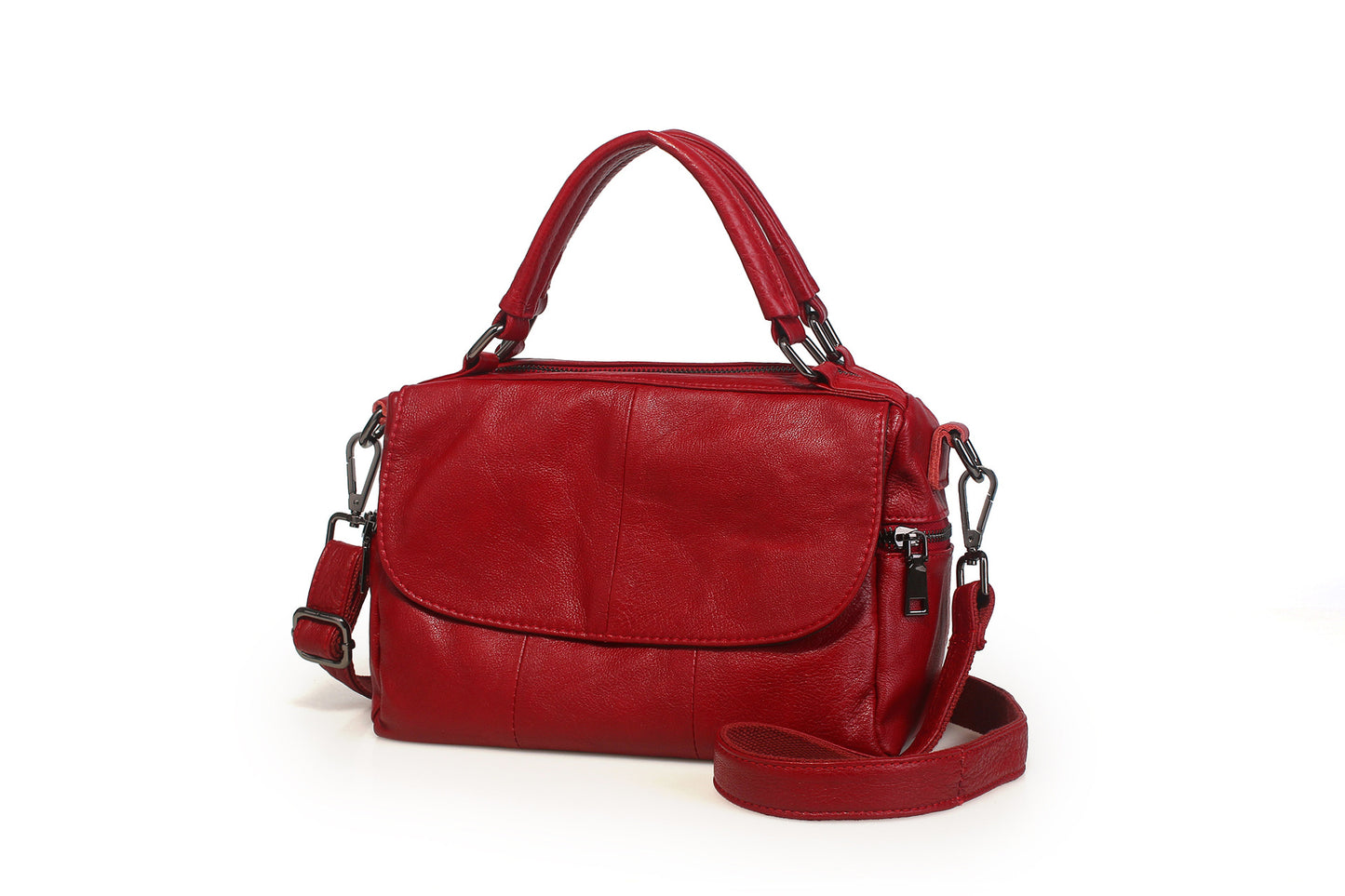 Women's Leather First Layer Cowhide Veil Diamond Handbags
