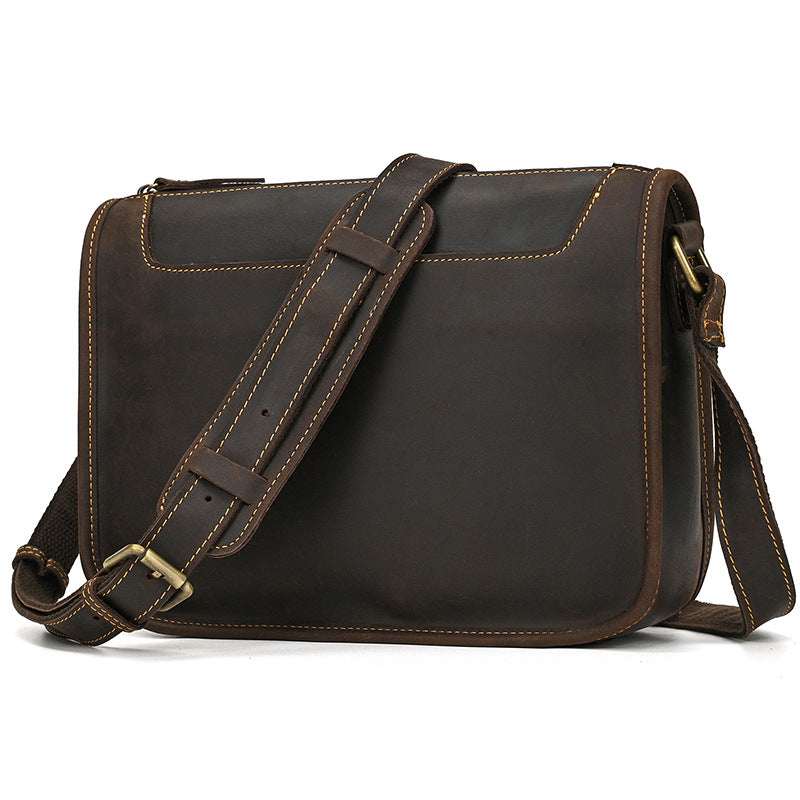 Men's Leather Crazy Horse Vintage Top Layer Men's Shoulder Bags
