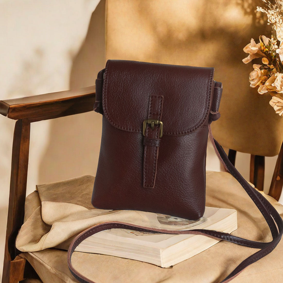First Layer Vegetable Tanning Leather Mobile Phone Bags