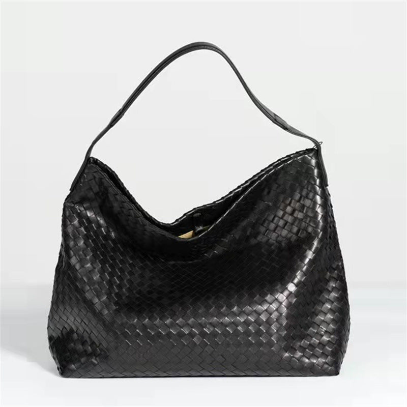 Women's Korean Fashion Leather Large Capacity Sheepskin Tote Bags