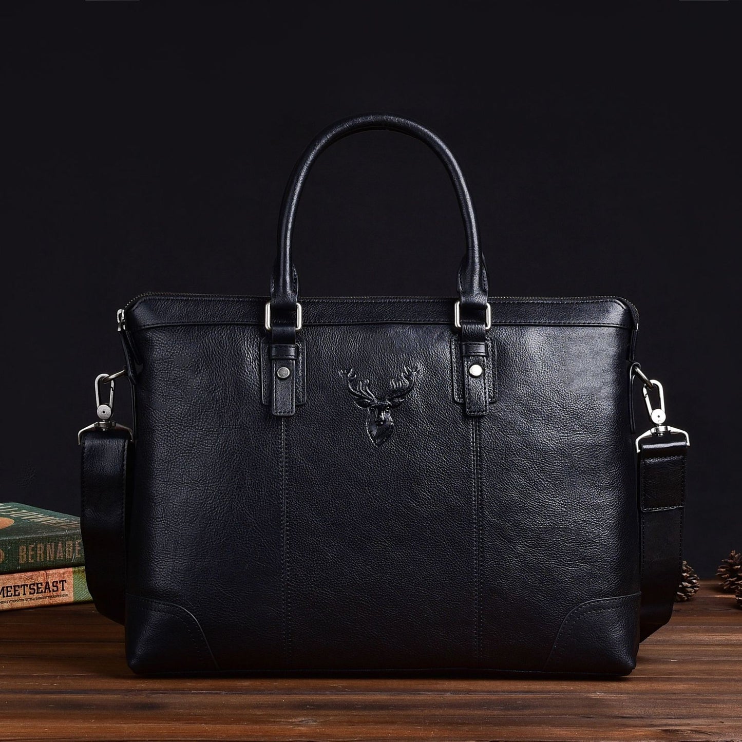 Men's Layer Tree Height Vegetable Tanning Leather Men's Briefcases