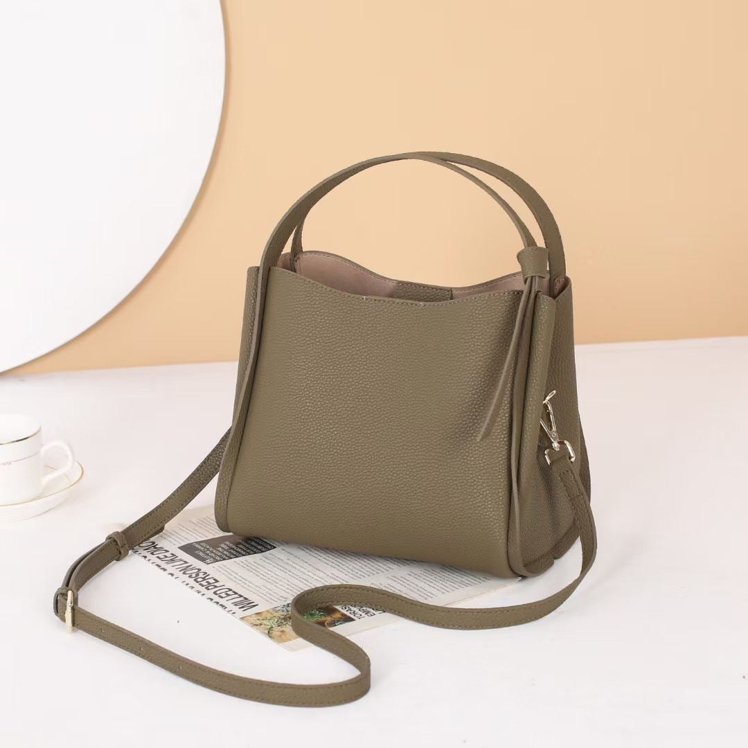 Women's Beautiful Genuine Leather Retro Portable Bucket Bags