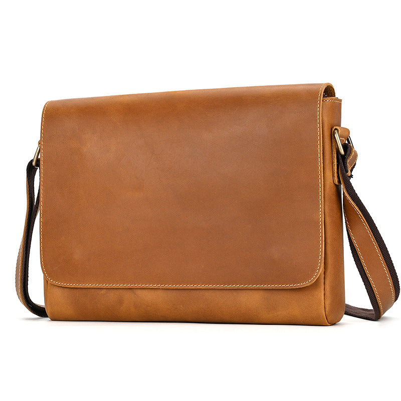 Men's Leather Top Layer Cowhide Genuine Flip Men's Briefcases