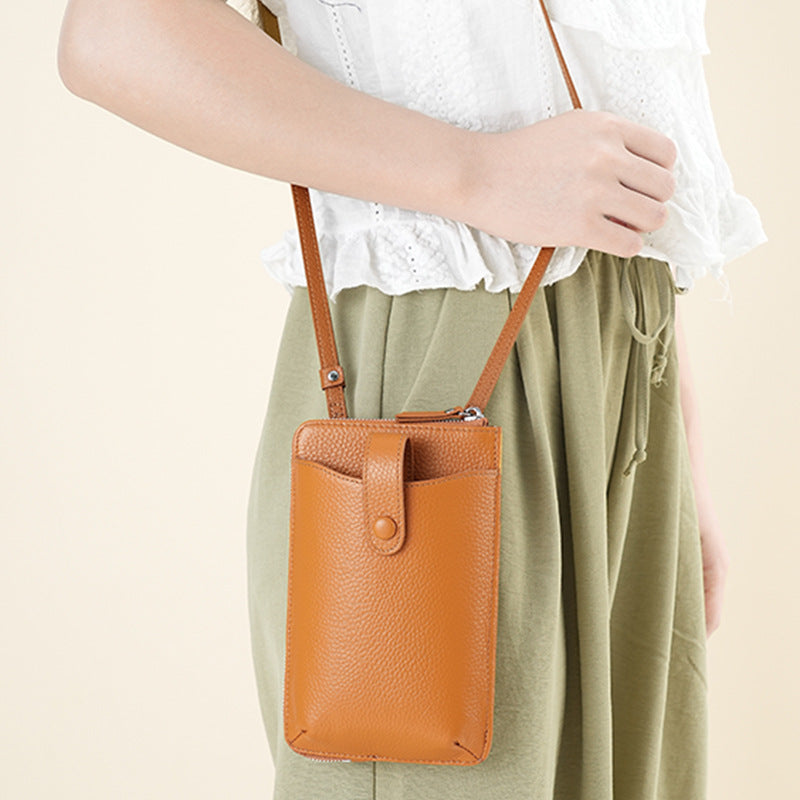 Genuine Leather Multiple Slots Top Layer Phone Bags