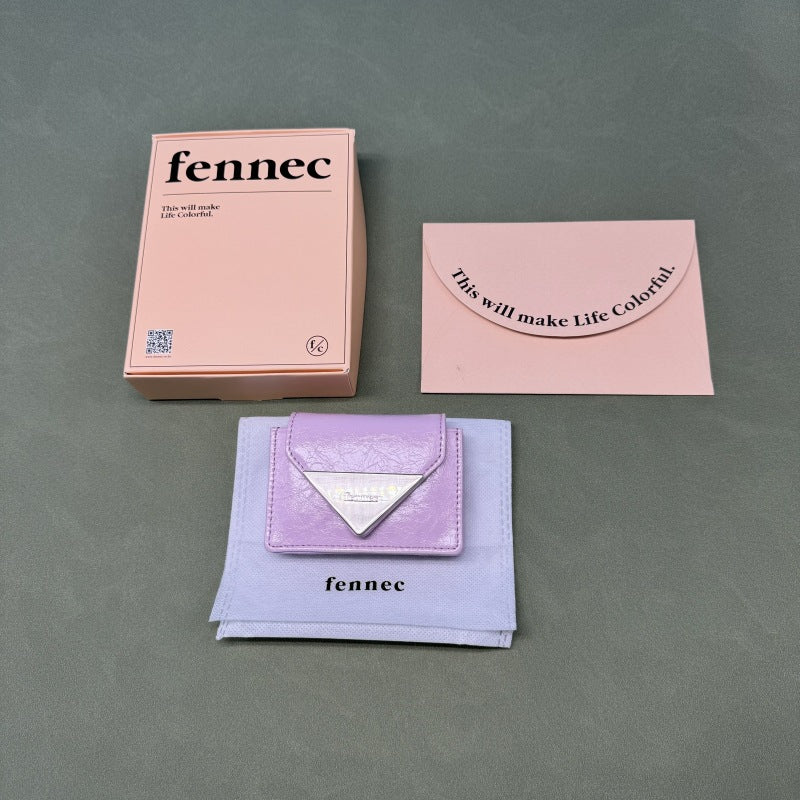 Women's Classic Triangle Patent Leather Portable Fashion Document Card Holder