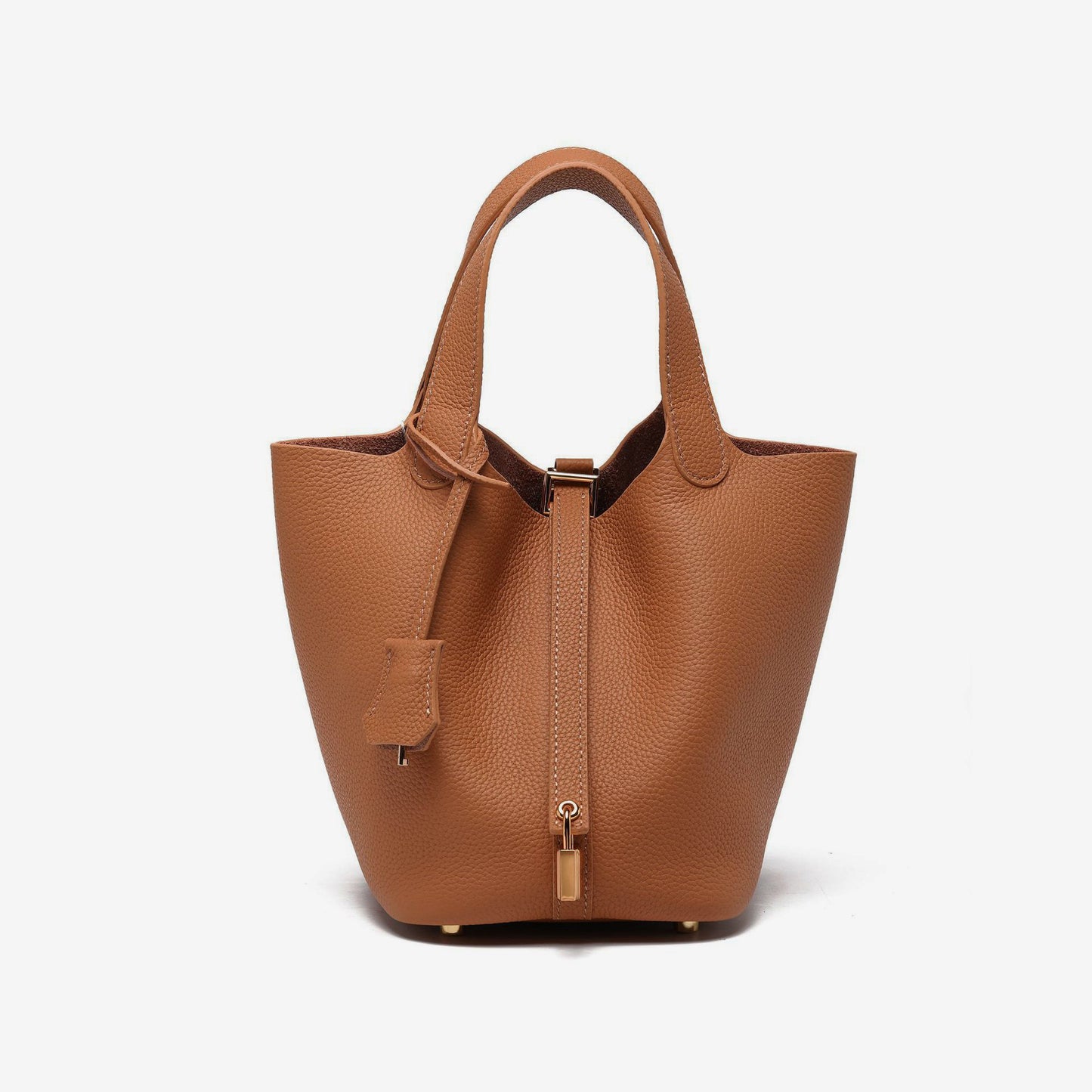 Women's Vegetable Basket Genuine Leather Litchi Pattern First Layer Handbags