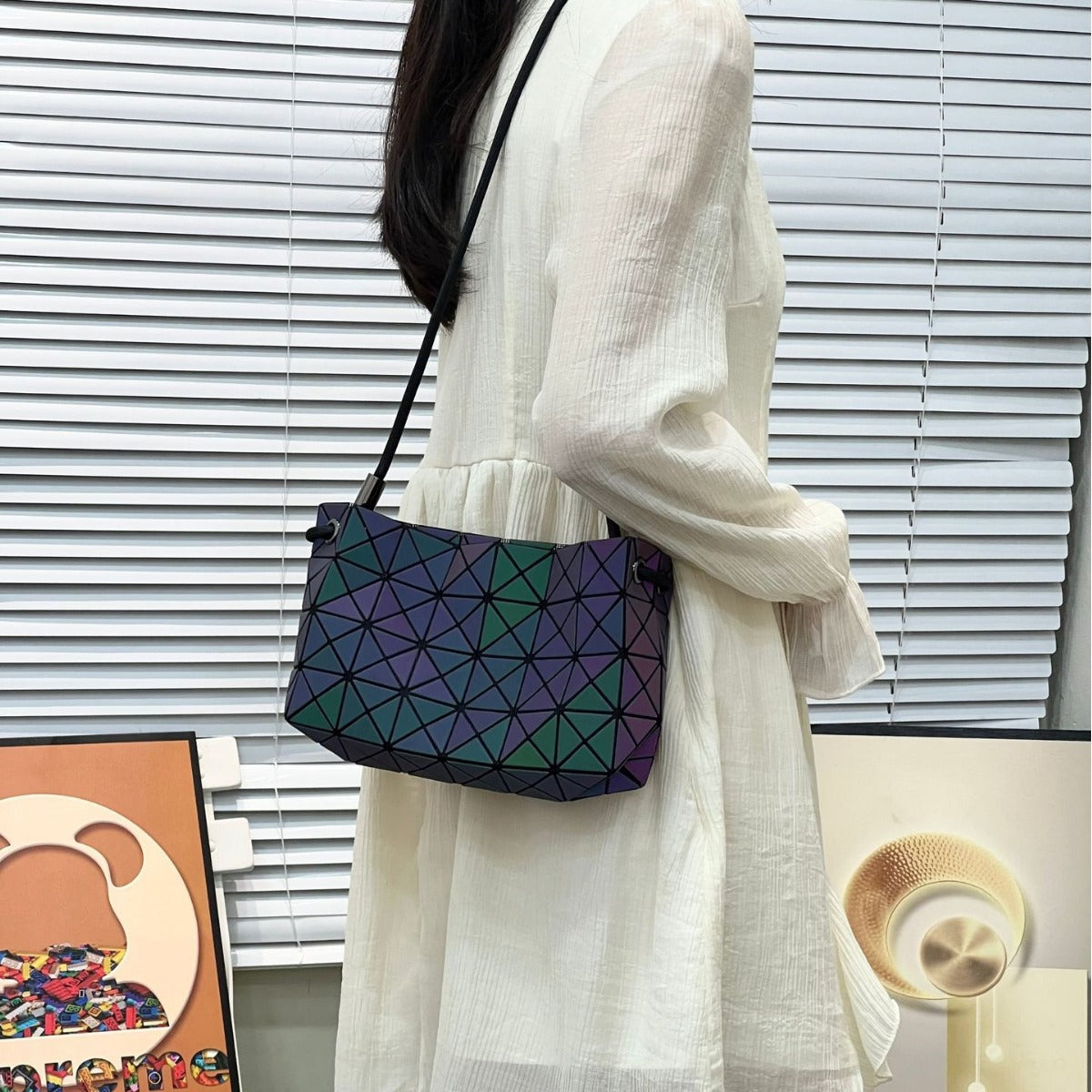 Women's Original Quality Geometric Pillow Drawstring Versatile Small Square Bags