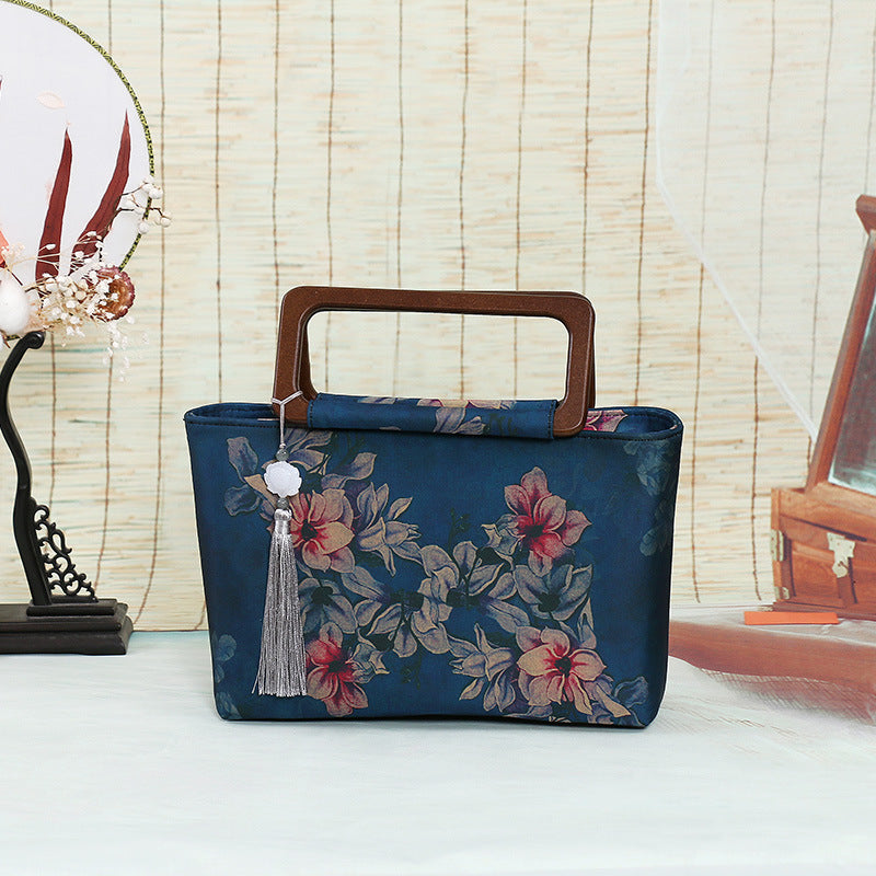 Ancient Style Cheongsam National Elegant Wooden Portable Handbags