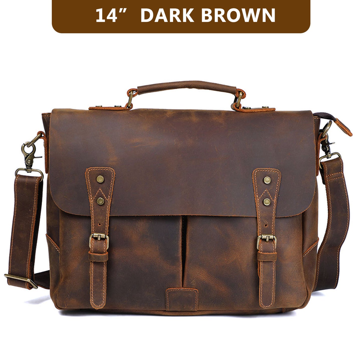Men's Retro Crazy Horse Leather First Layer Cowhide Men's Briefcases