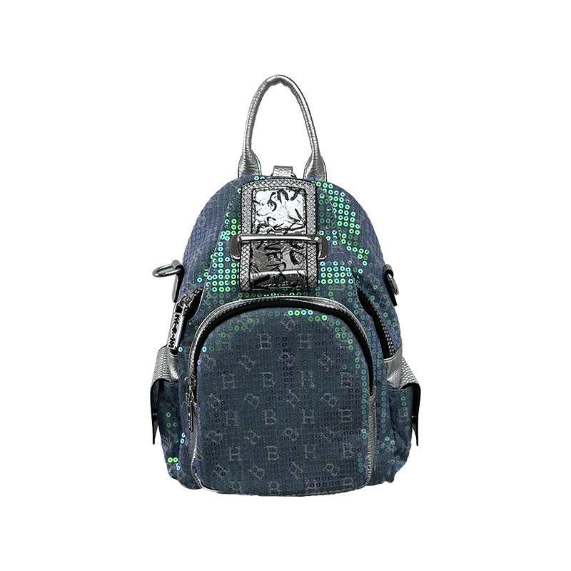 Western Style Sequin Fashion Female Personality Versatile Backpacks