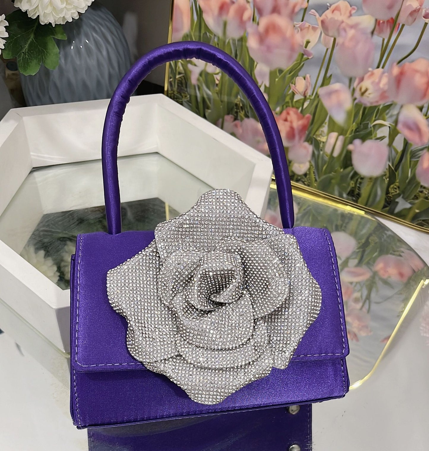French Style Personalized Diamond Rose Super Popular Shoulder Bags