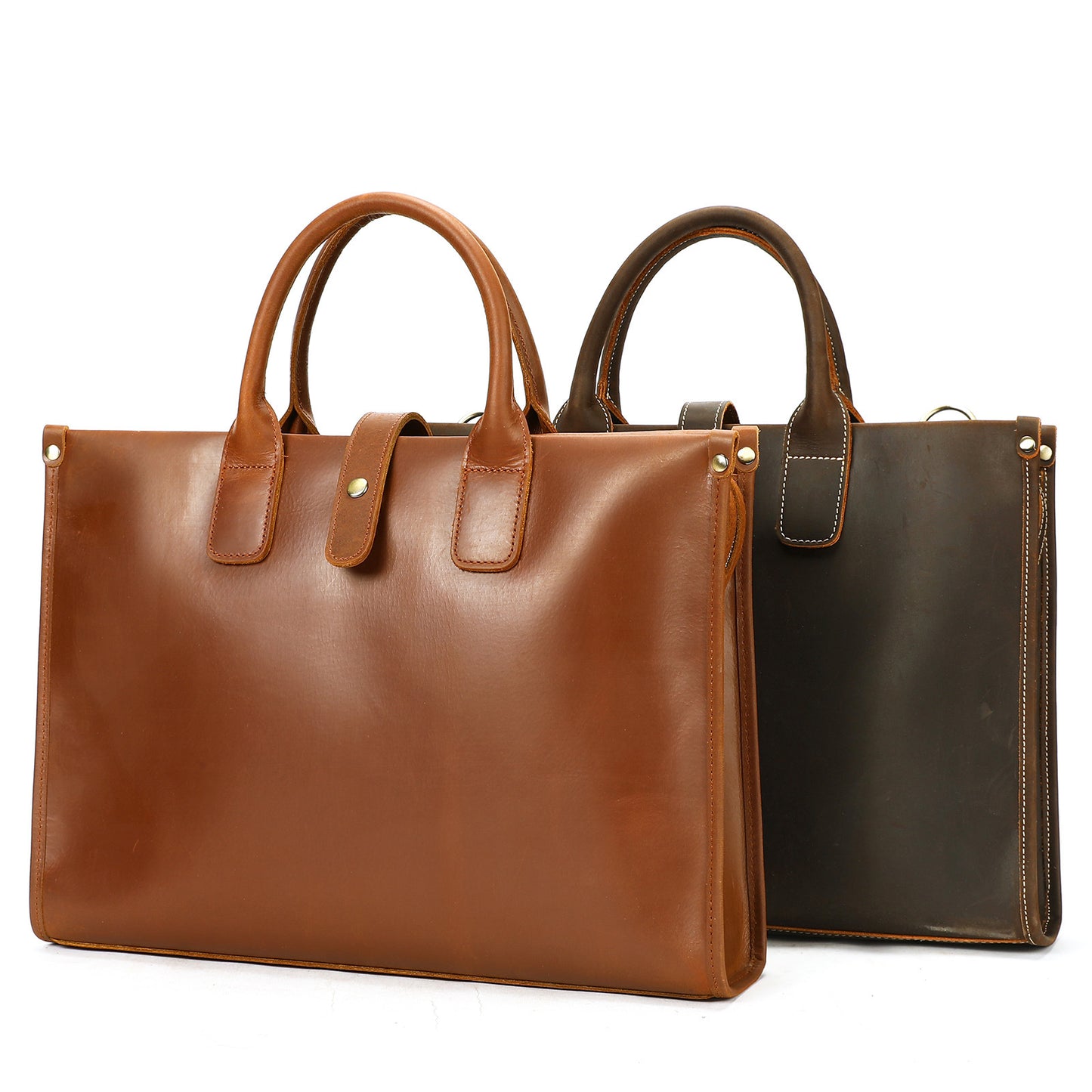 Men's Horse Leather Cowhide Large Capacity Computer Men's Briefcases