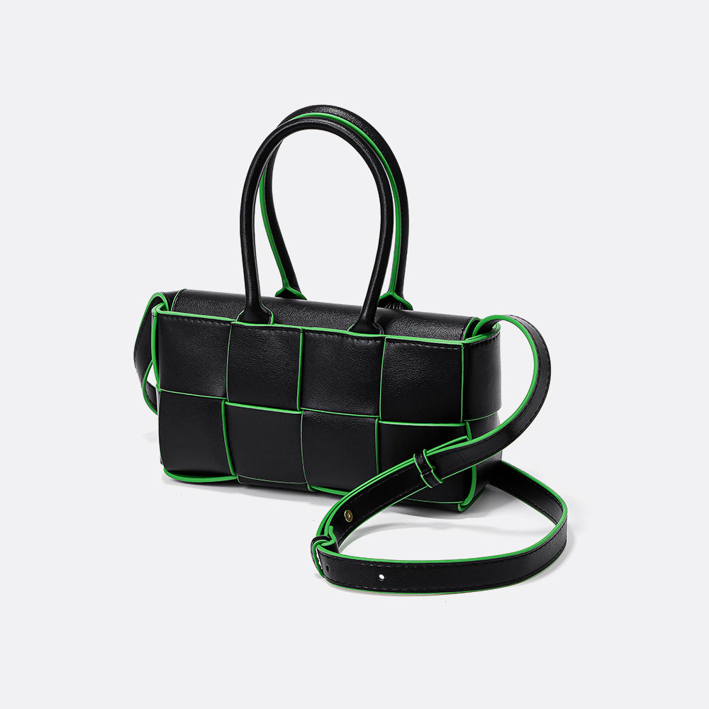 Women's Korean Genuine Leather Woven Design Fashion Bags