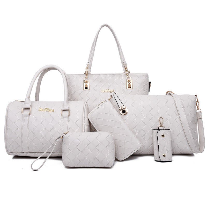Women's Retro Match Sets Mother Woven Portable Shoulder Bags