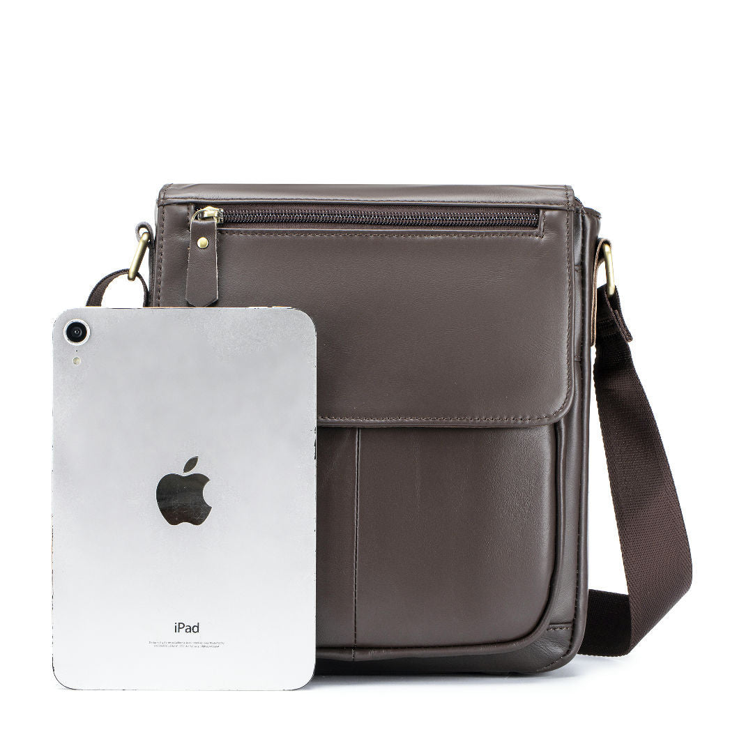 Men's First Layer Cowhide Vintage Cover Commuter Men's Messenger Bags