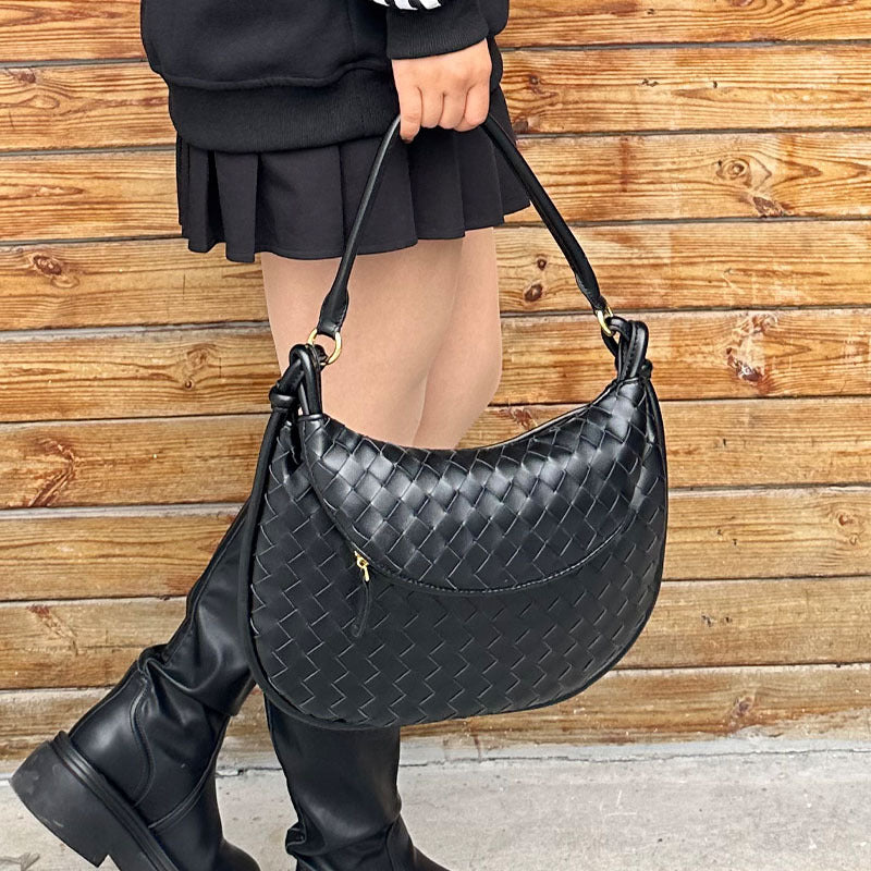 Women's Trend Twin Hand-woven Genuine Leather Underarm Armpit Bags