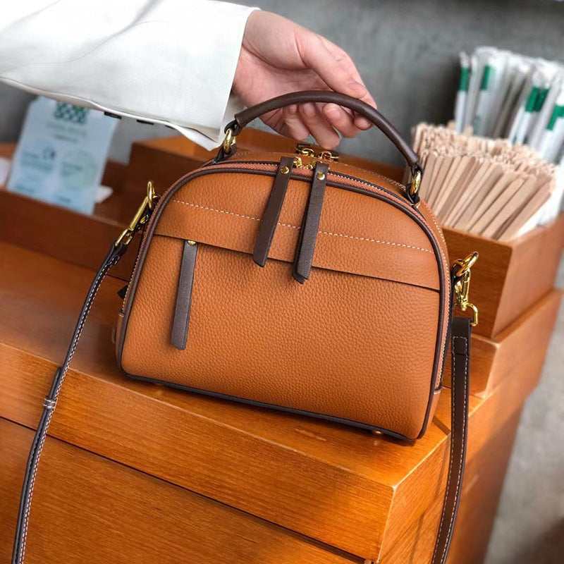Women's One Genuine Leather Simple Portable Cowhide Shoulder Bags