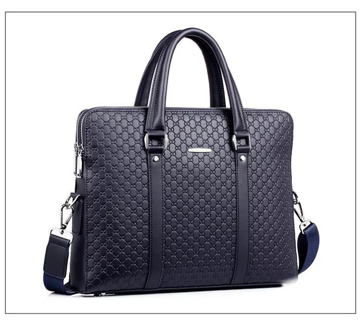 Men's Embossed Letter Synthetic Leather Business Horizontal Men's Briefcases
