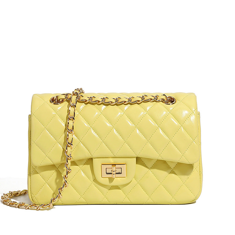 Women's Chain First Layer Cowhide Classic Style Light Shoulder Bags