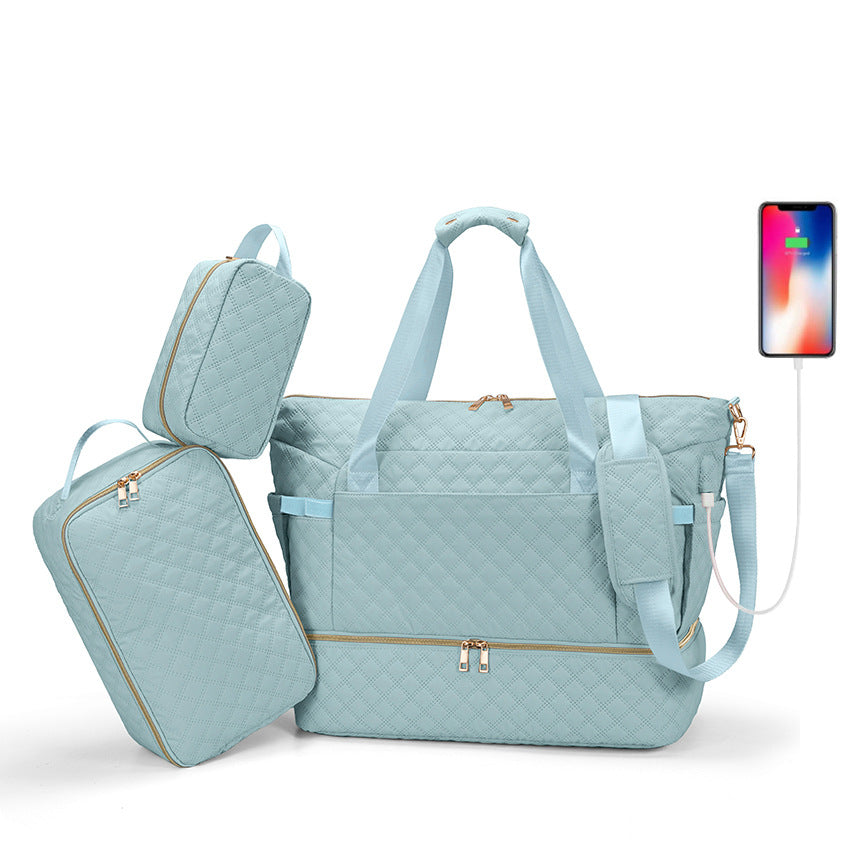 Three-piece Set Oxford Cloth Waterproof Wet Dry Separation Travel Bags