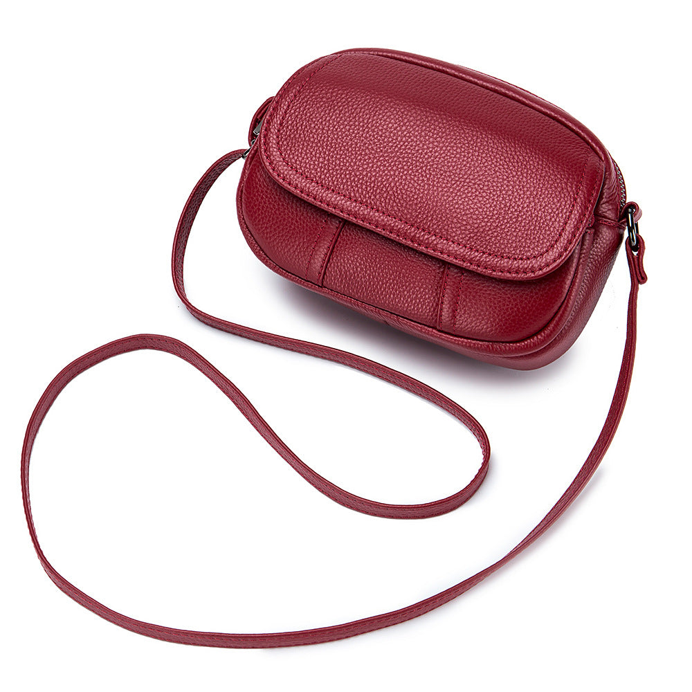 Women's Fashionable First Layer Cowhide Mini Soft Crossbody Bags