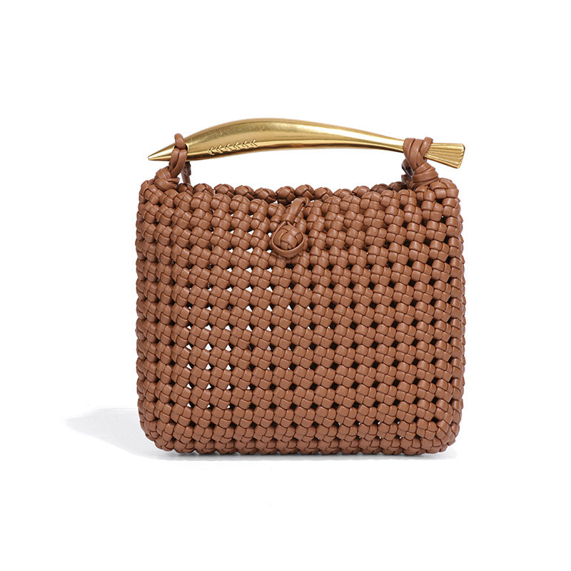 Women's Sardine Weaving Hollow Hand Carrying Woven Small Square Bags