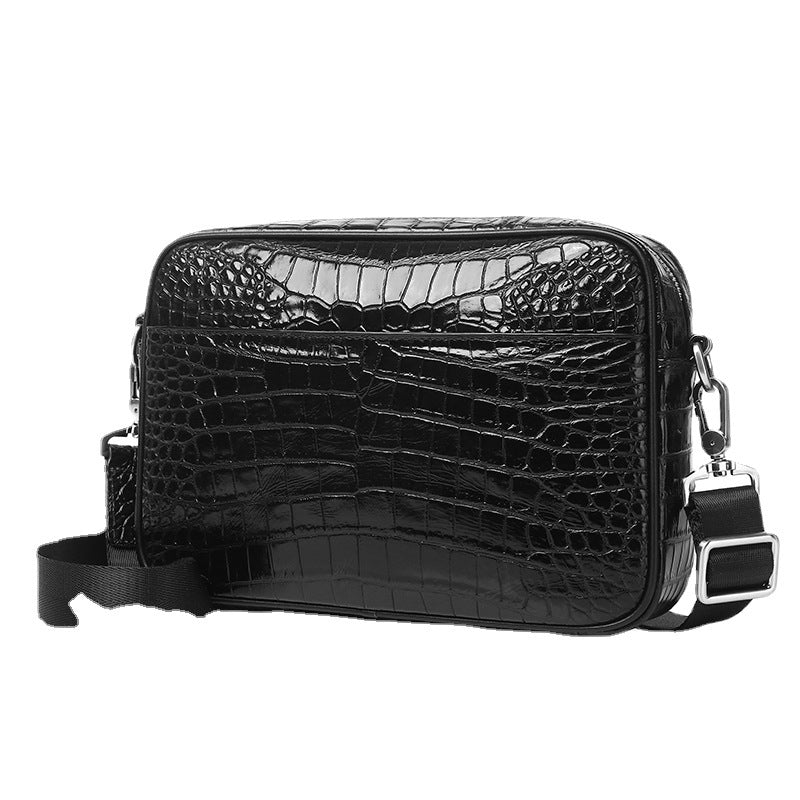Men's Crocodile Belly Pattern Leather Fashion Horizontal Men's Shoulder Bags