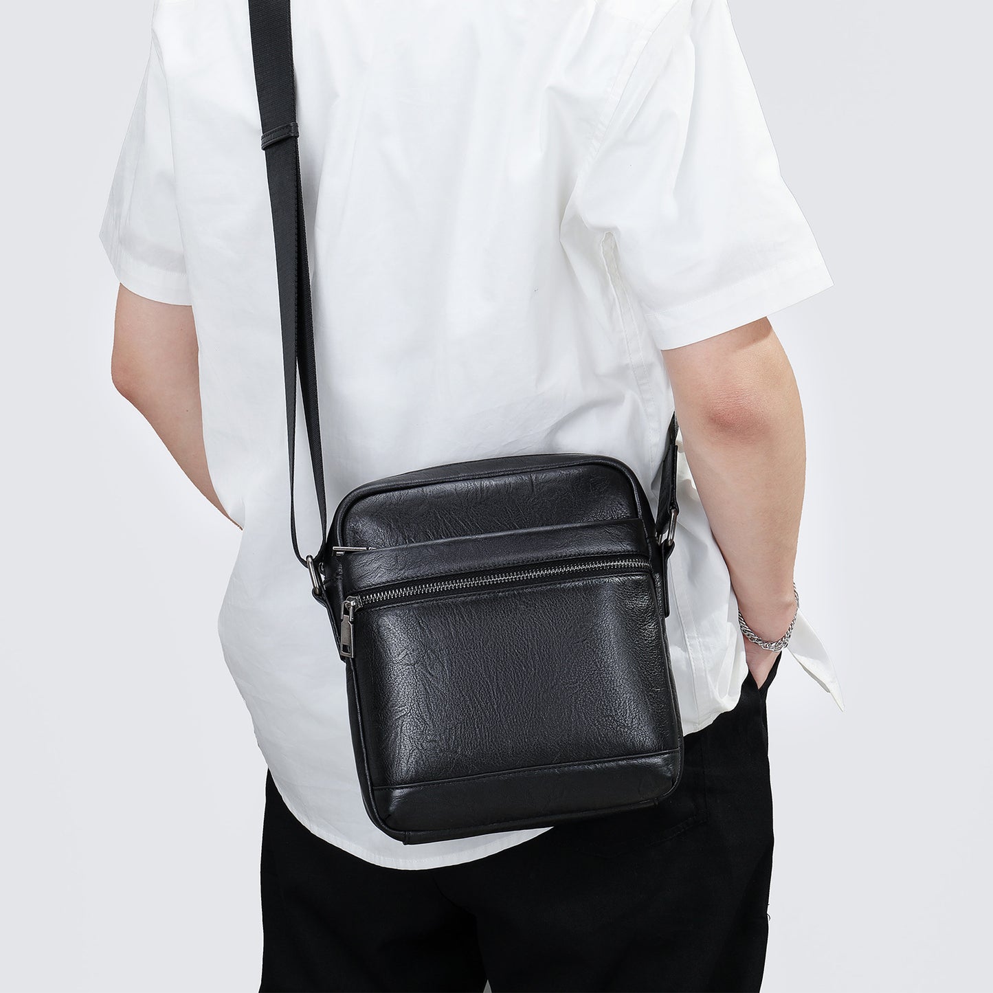 Men's Soft Leather Business Commute First Layer Men's Shoulder Bags