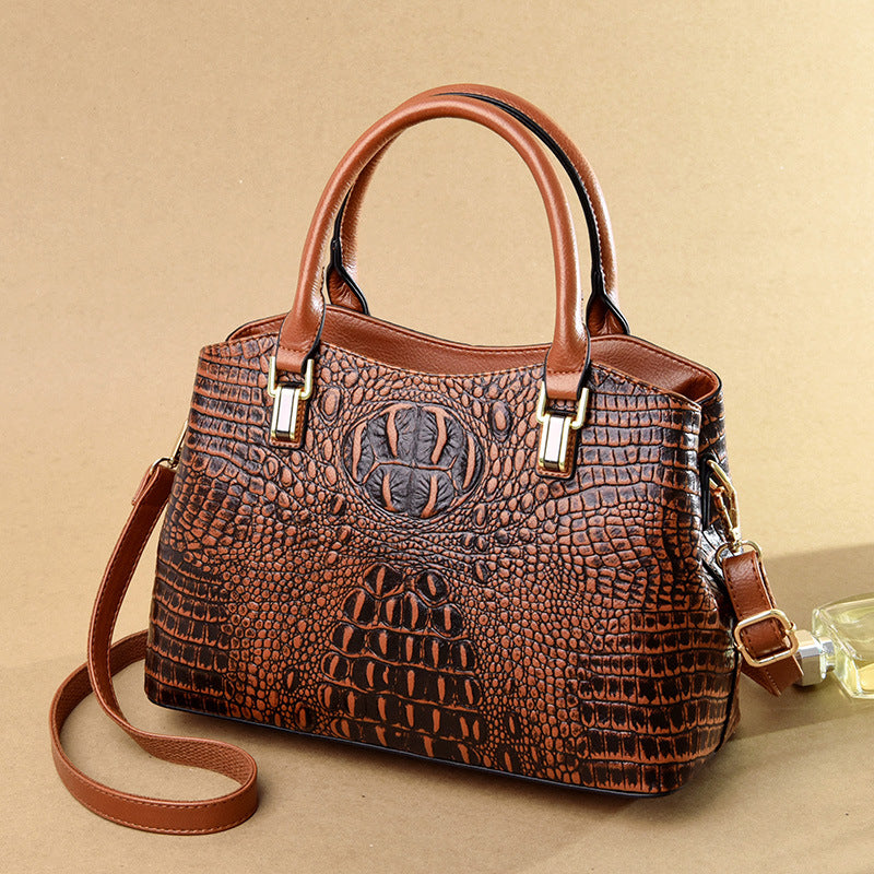 Women's Crocodile Pattern Fashion Large Capacity Shoulder Bags