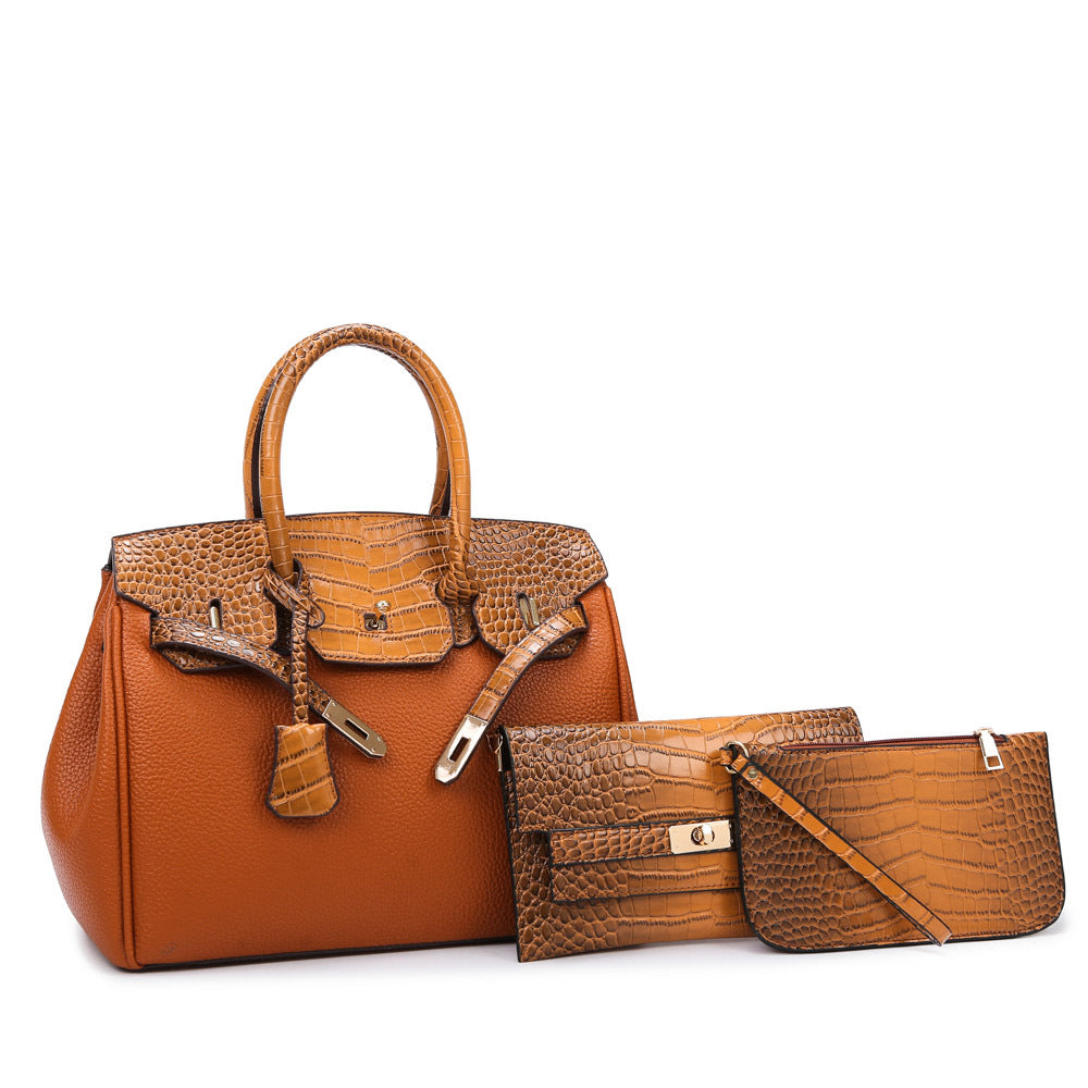 Women's Commuting Fashion Female Crocodile Pattern Stitching Shoulder Bags