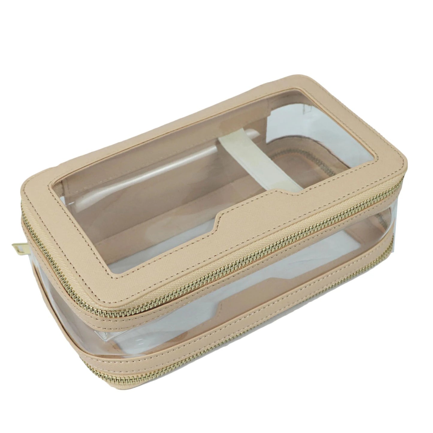 Transparent Simple Portable Waterproof Wash Double Cosmetic Bags