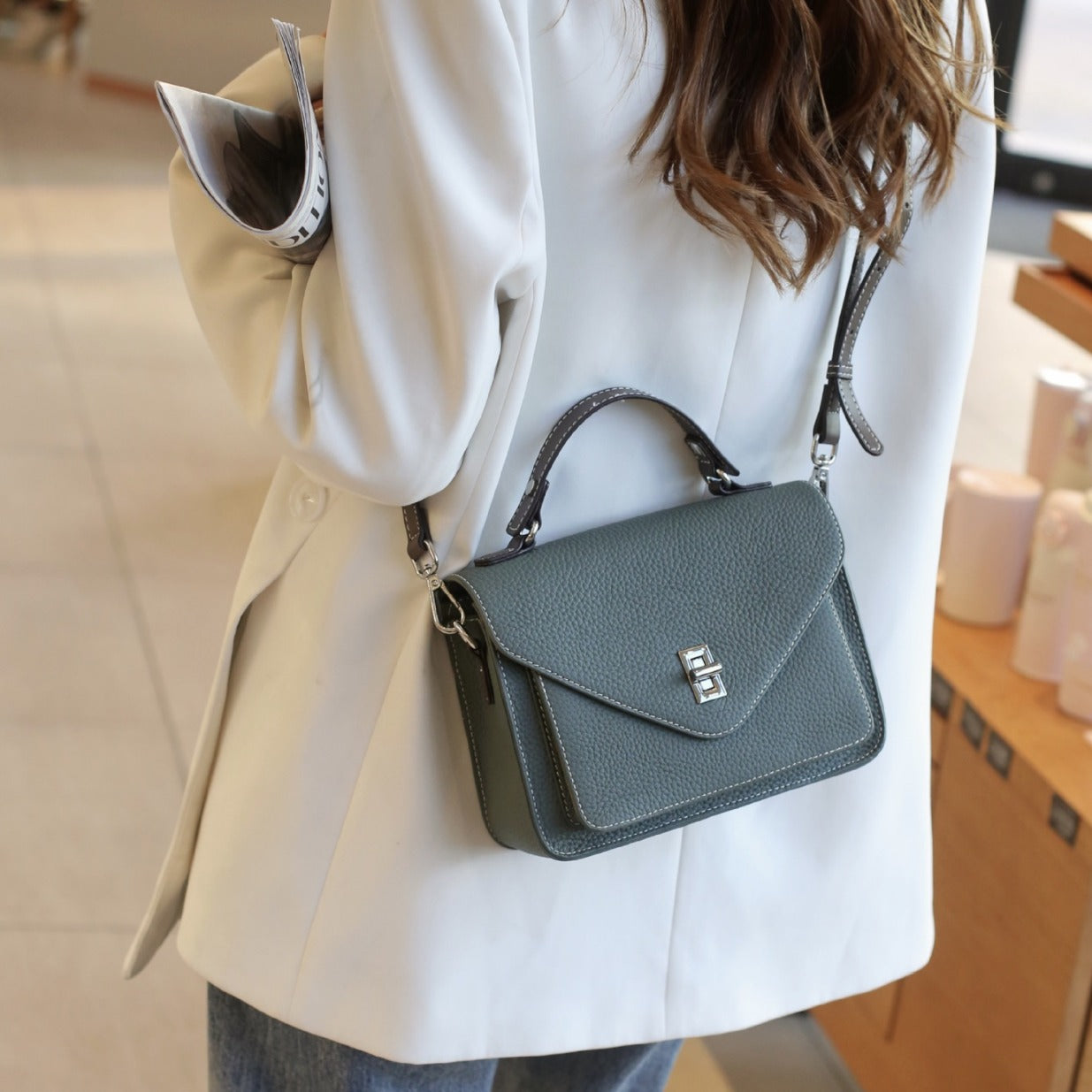 Women's Genuine Leather Commuter Spring French Crossbody Bags