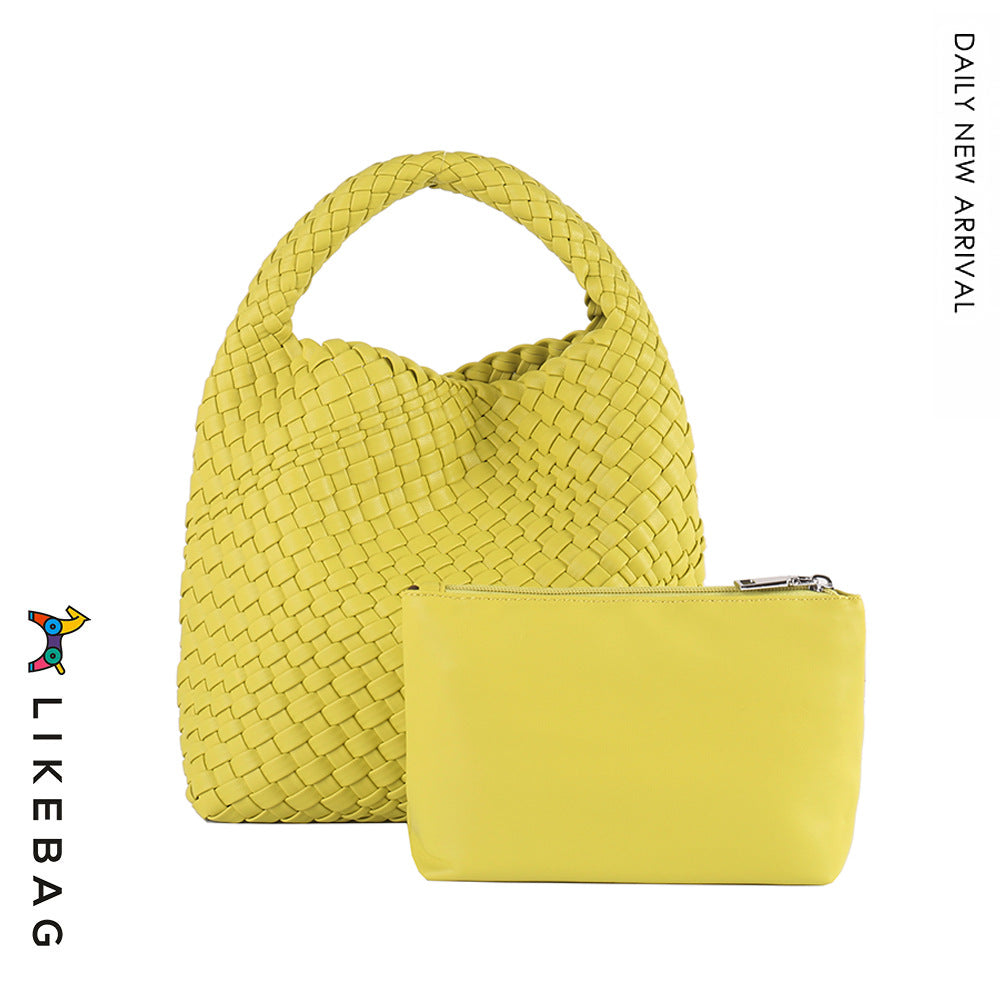 Women's Quality Handmade Woven Vegetable Basket Composite Shoulder Bags