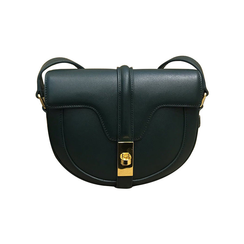 Classic Fashion Semicircle Saddle Cowhide Single Shoulder Bags