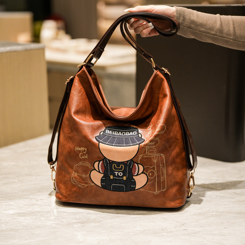 Source Large Capacity Commuter Retro Cartoon Bags