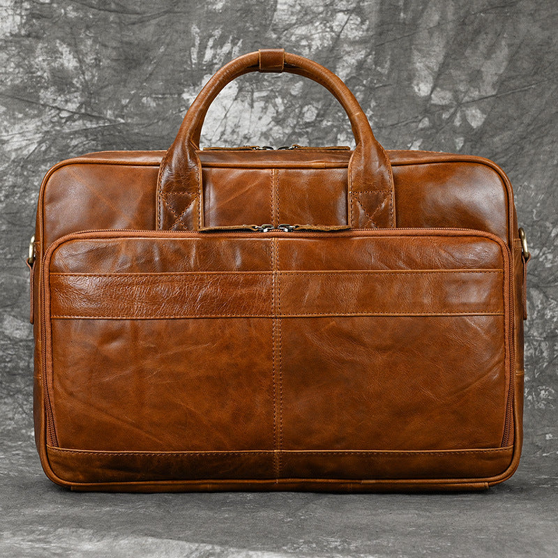 Men's Leather Business First Layer Out Computer Men's Briefcases