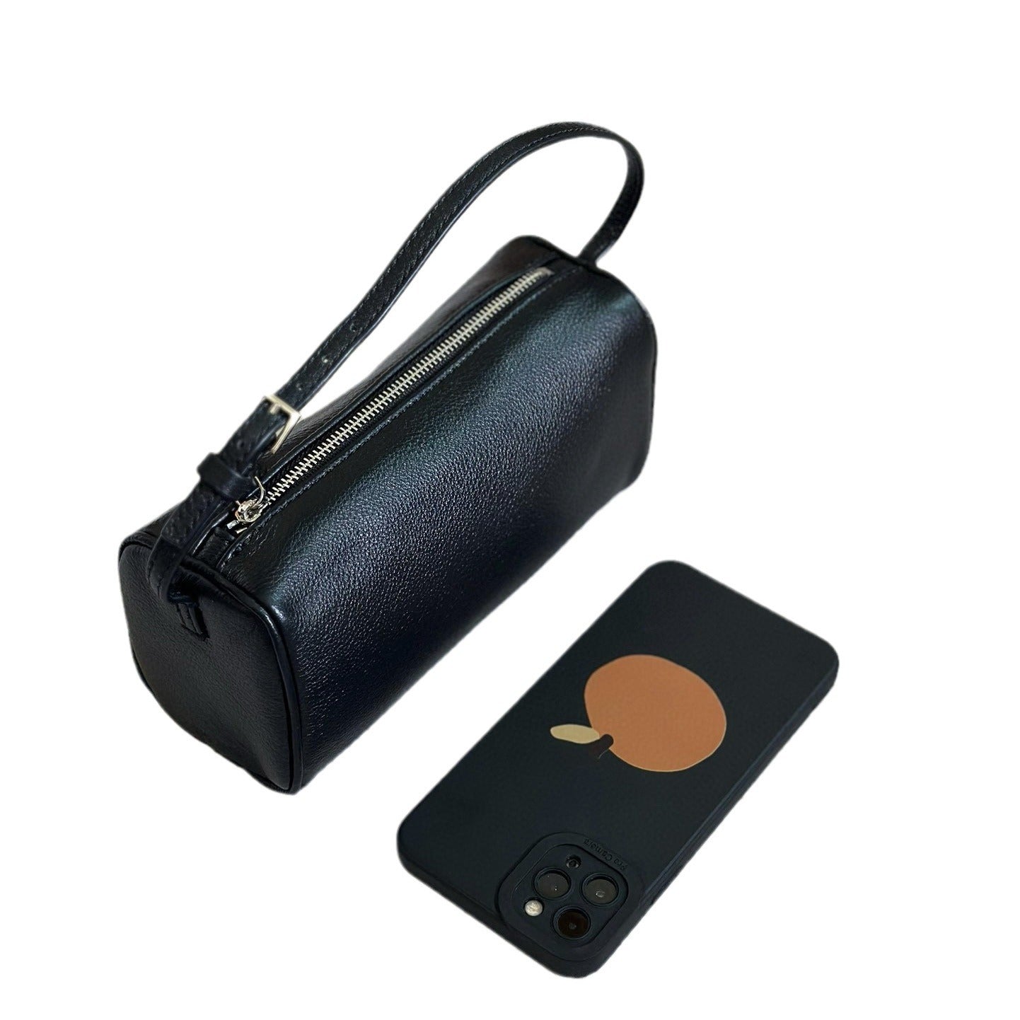 Women's Layer Cowhide Niche Designer High-grade Cylinder Handbags