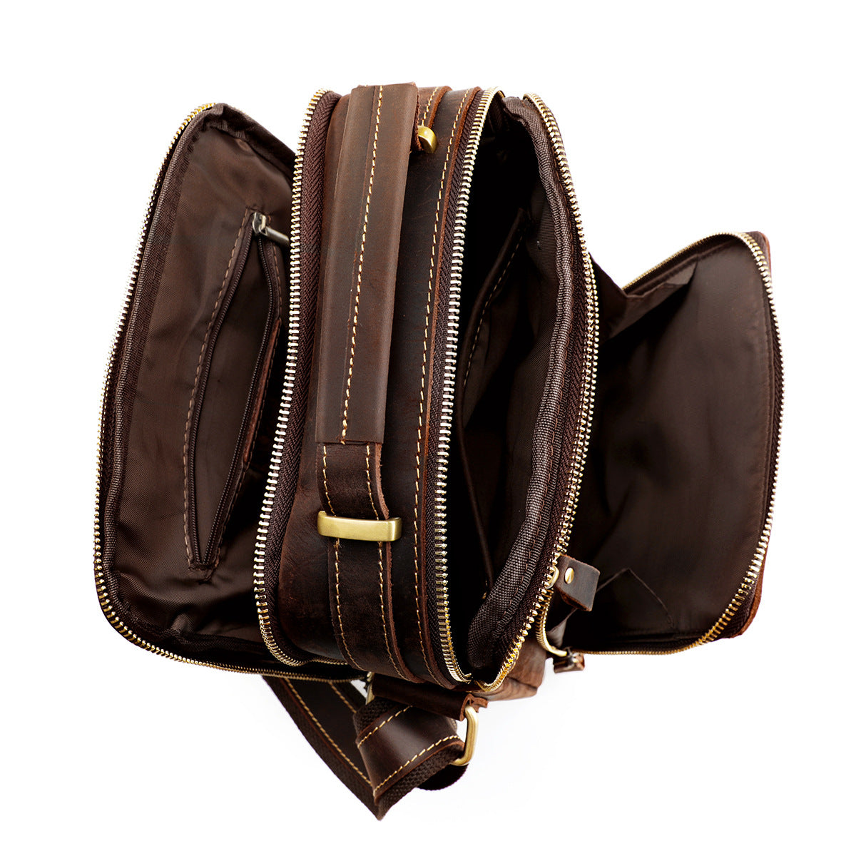 Men's Elegant Retro Crazy Horse Leather Men's Messenger Bags