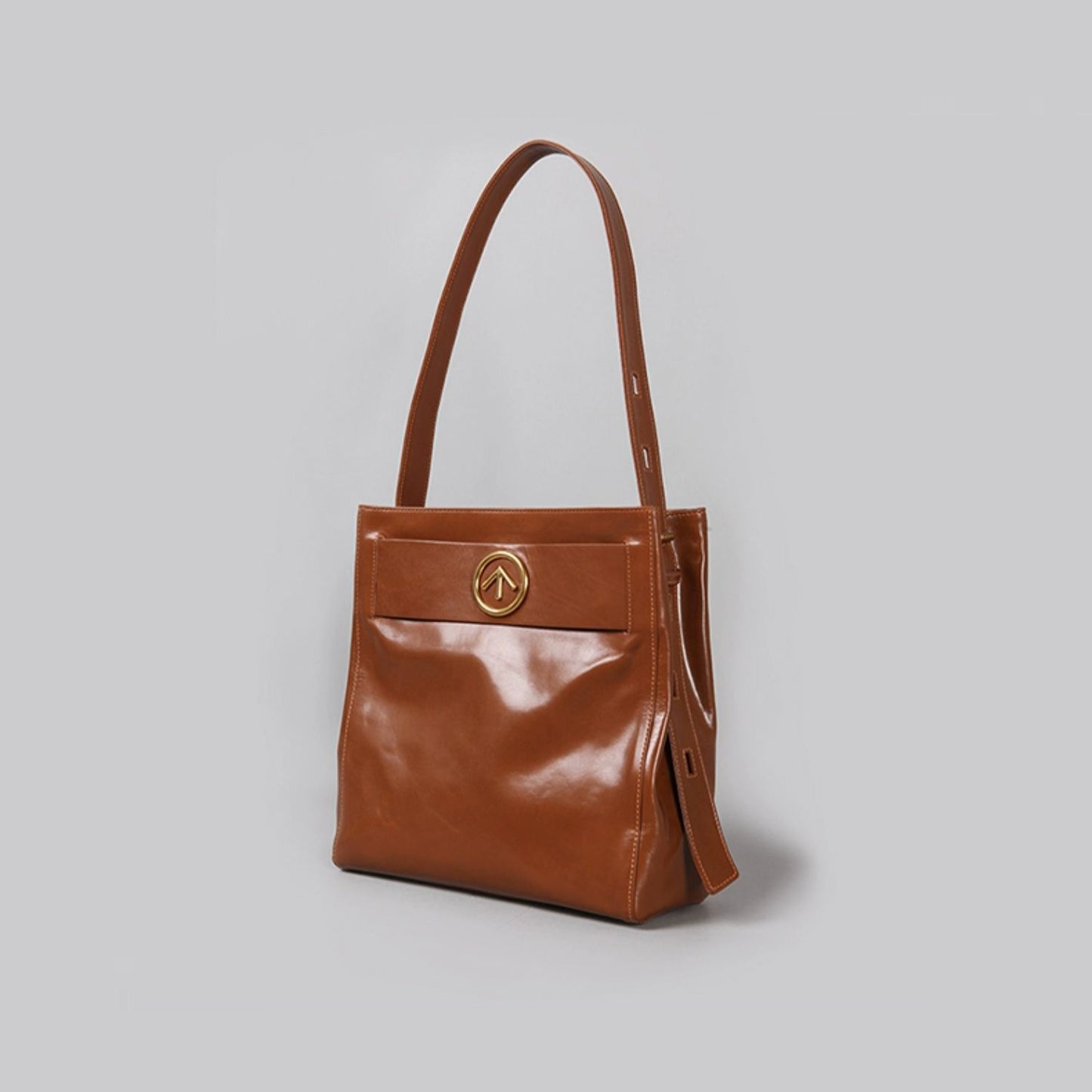 Women's Classic Italian Light Leather One Large Crossbody Bags