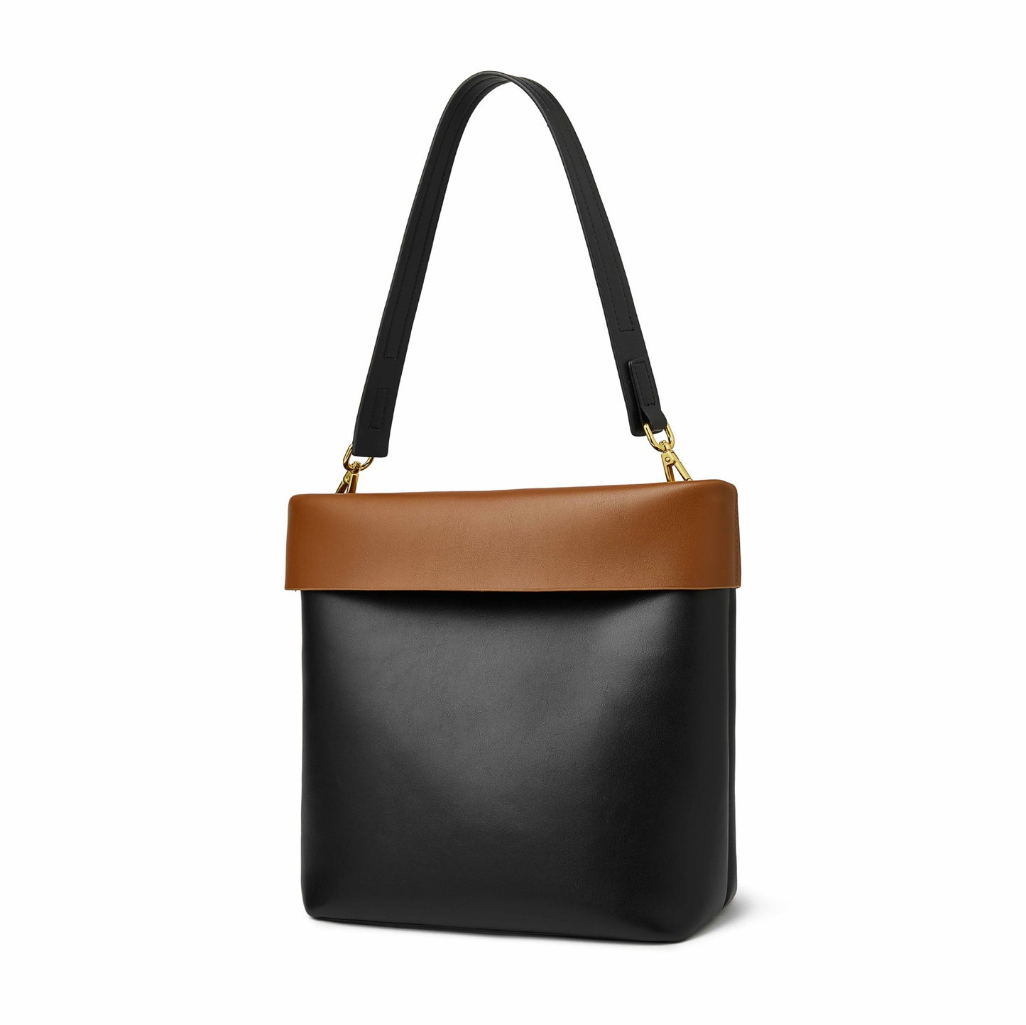Women's Broadcast Color Matching Large Capacity Genuine Bucket Bags