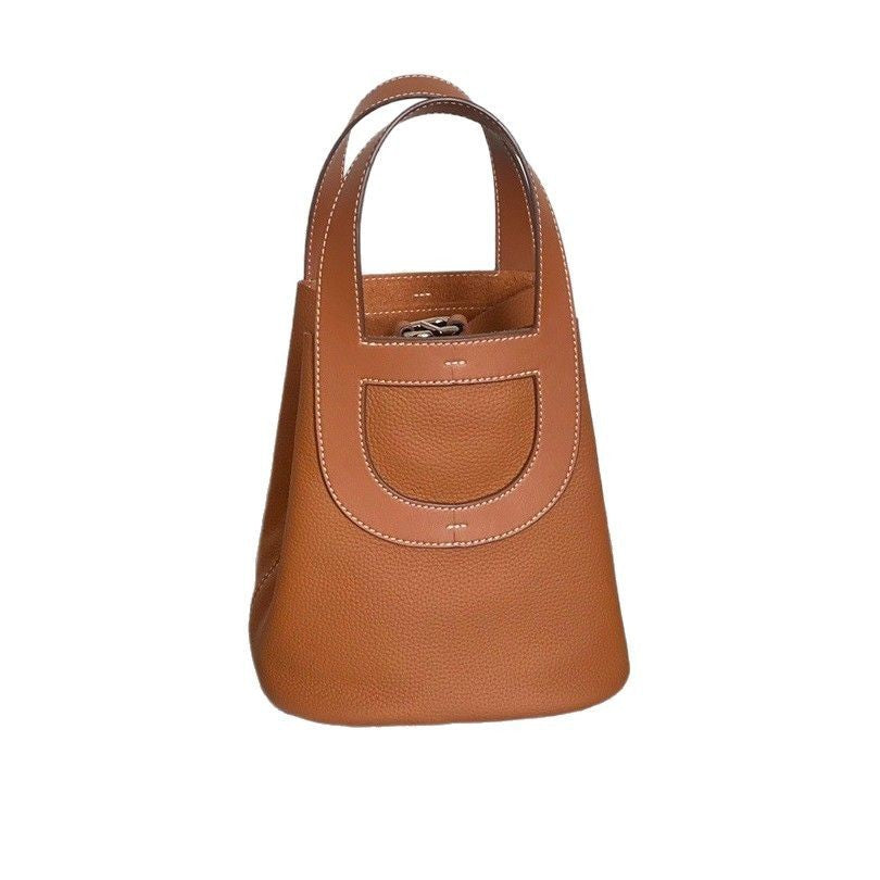 Women's Nose Vegetable Basket Layer Cowhide Large Handbags