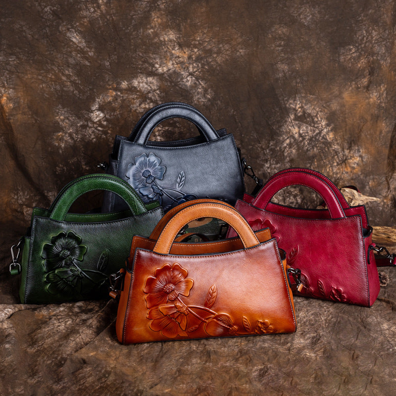 Women's Vintage Genuine Leather Top Layer Cowhide Handbags