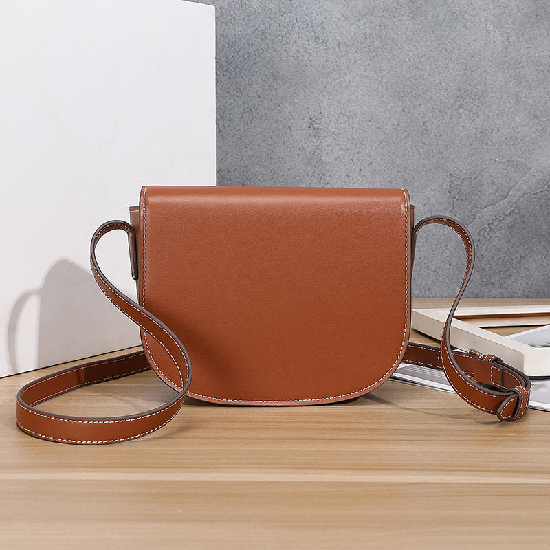 Arc Saddle Genuine Leather Fashion Fashionable Shoulder Bags