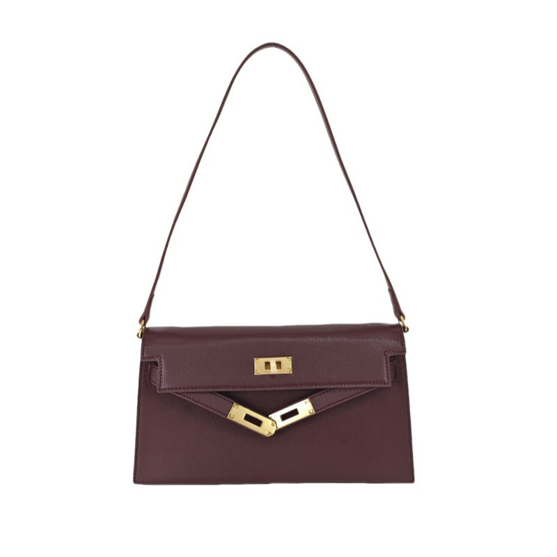 Women's Genuine Leather Clutch Elegant French High-grade Shoulder Bags