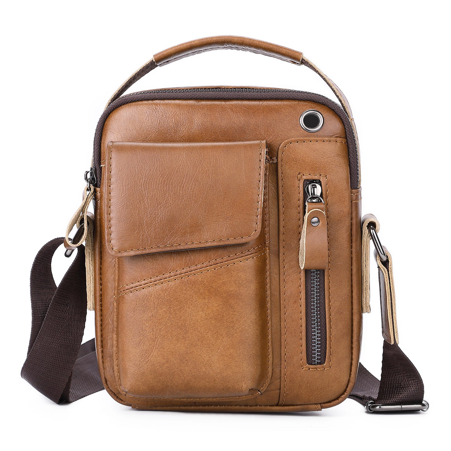Men's Leather First Layer Cowhide Fashion Cattle Men's Messenger Bags